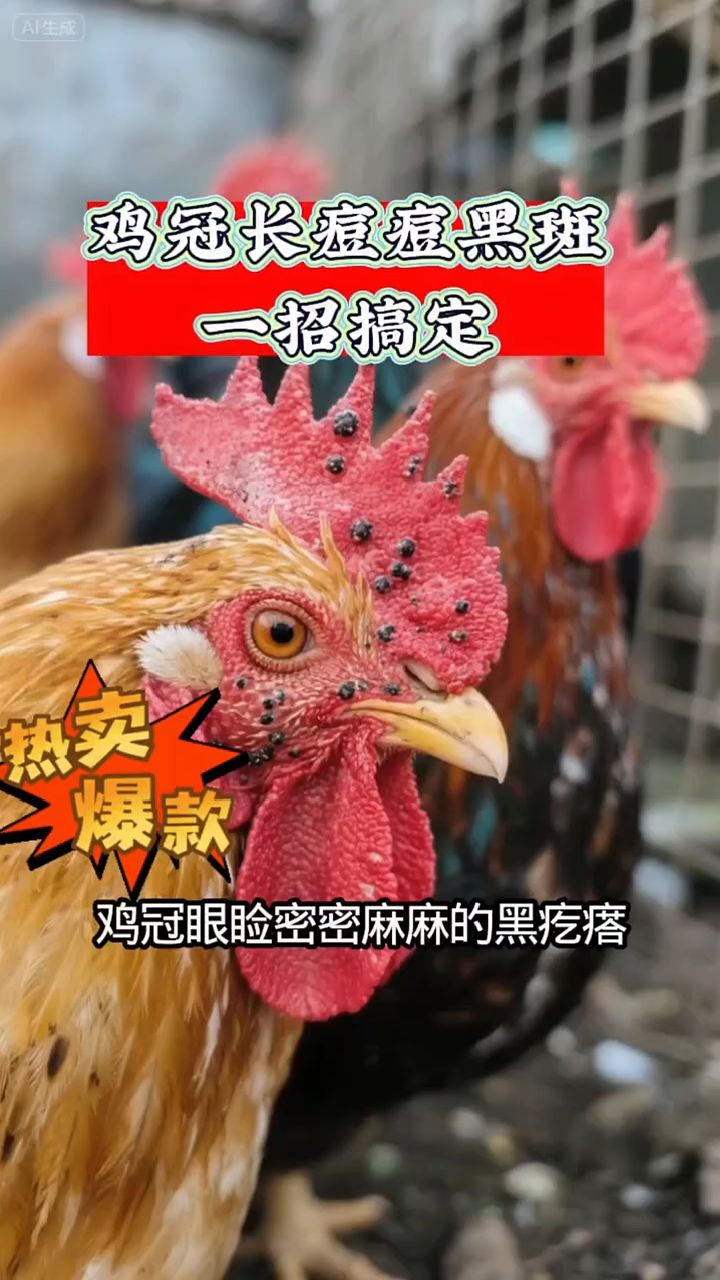 鸡冠长痘痘黑斑,一招搞定