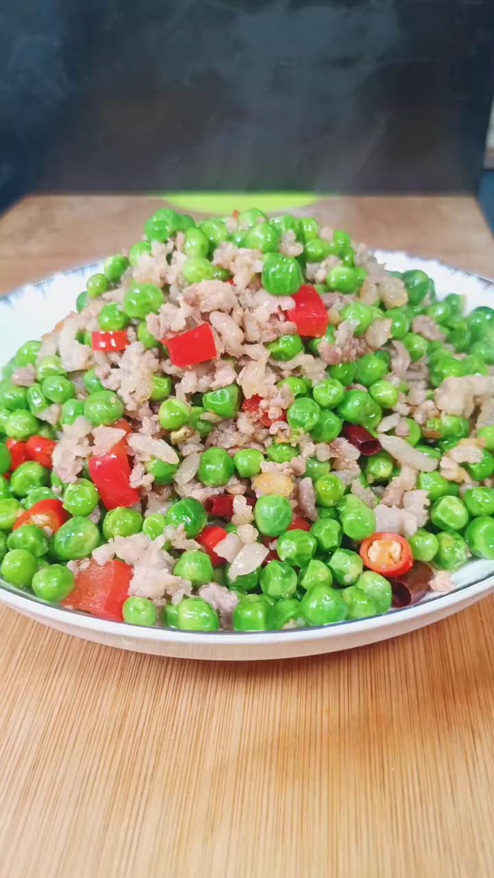 豌豆米炒肉末,好吃的下饭菜