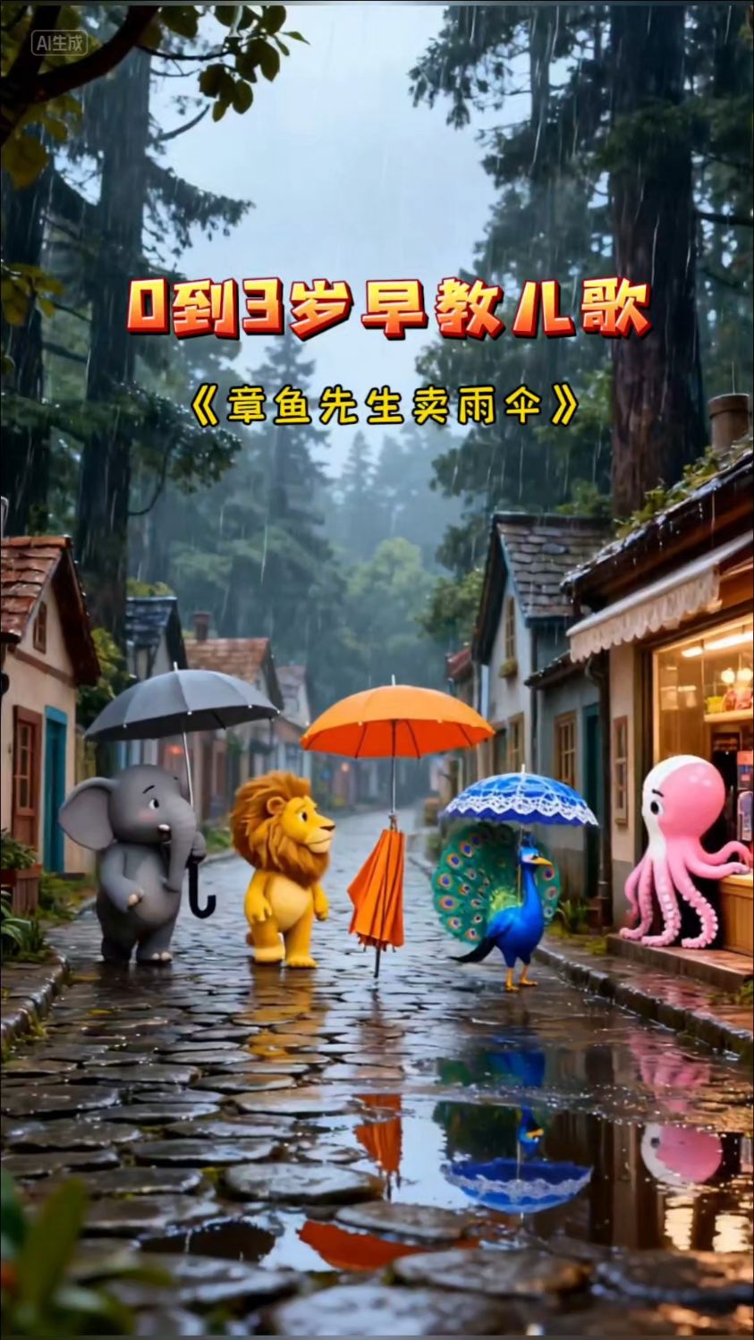 早教儿歌《章鱼先生卖雨伞》