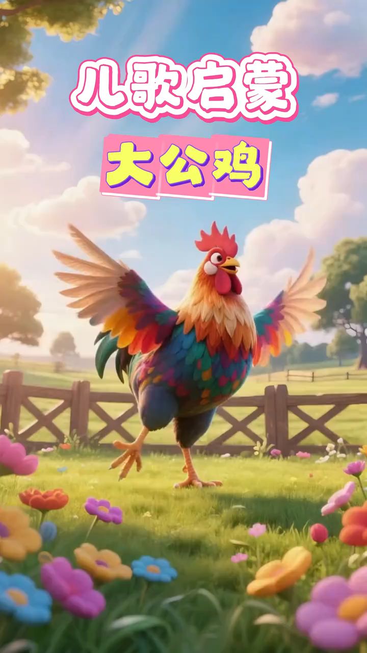 早教儿歌动画《大公鸡》 宝宝们,大公鸡来了! #儿歌