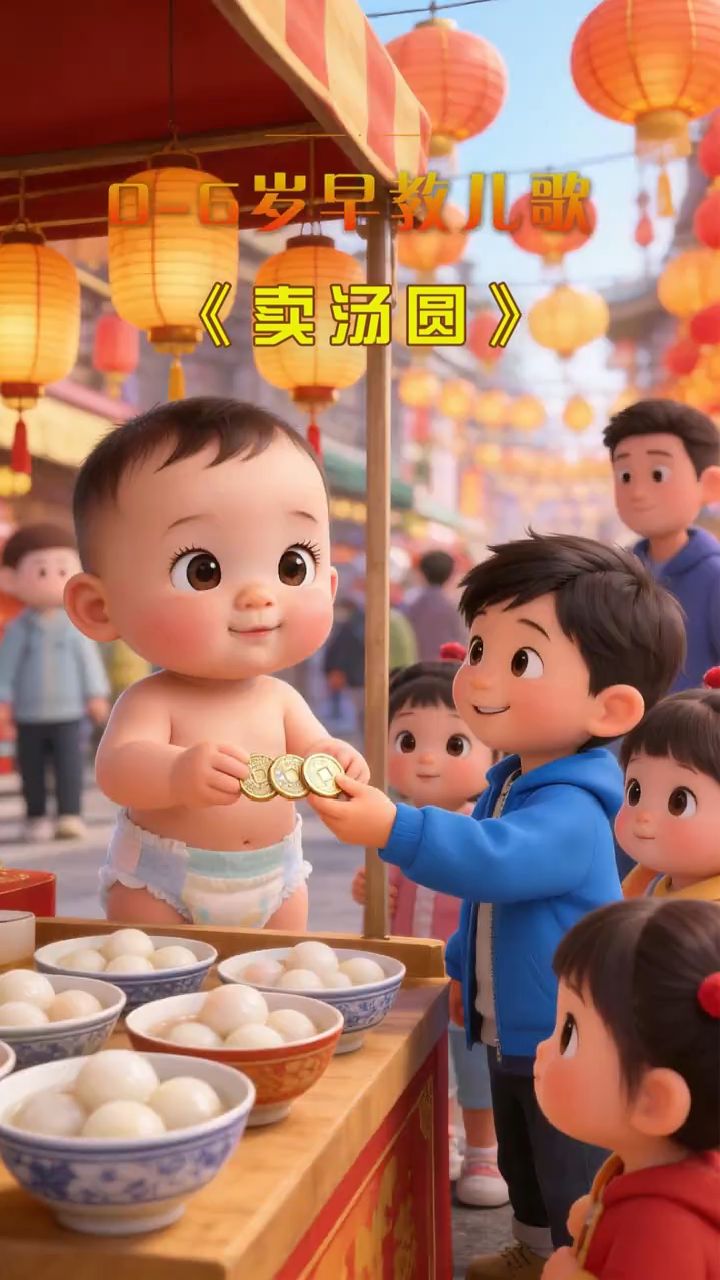 早教儿歌《卖汤圆》亲子互动,让孩子越听越聪明的儿歌。