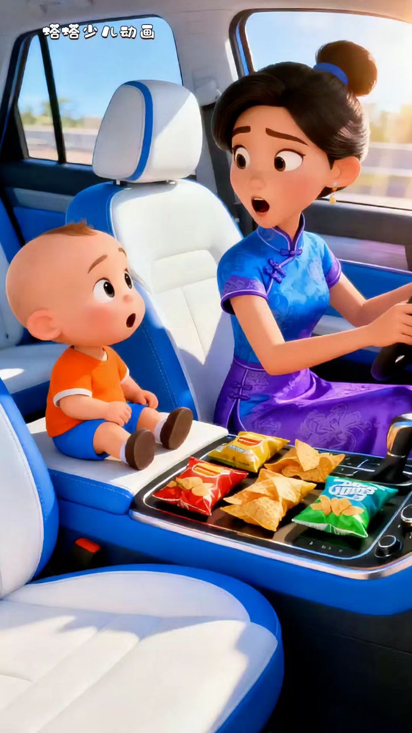 宝宝想尽办法吃薯片#儿童动画 #二次元 #儿童益智 #益智动画