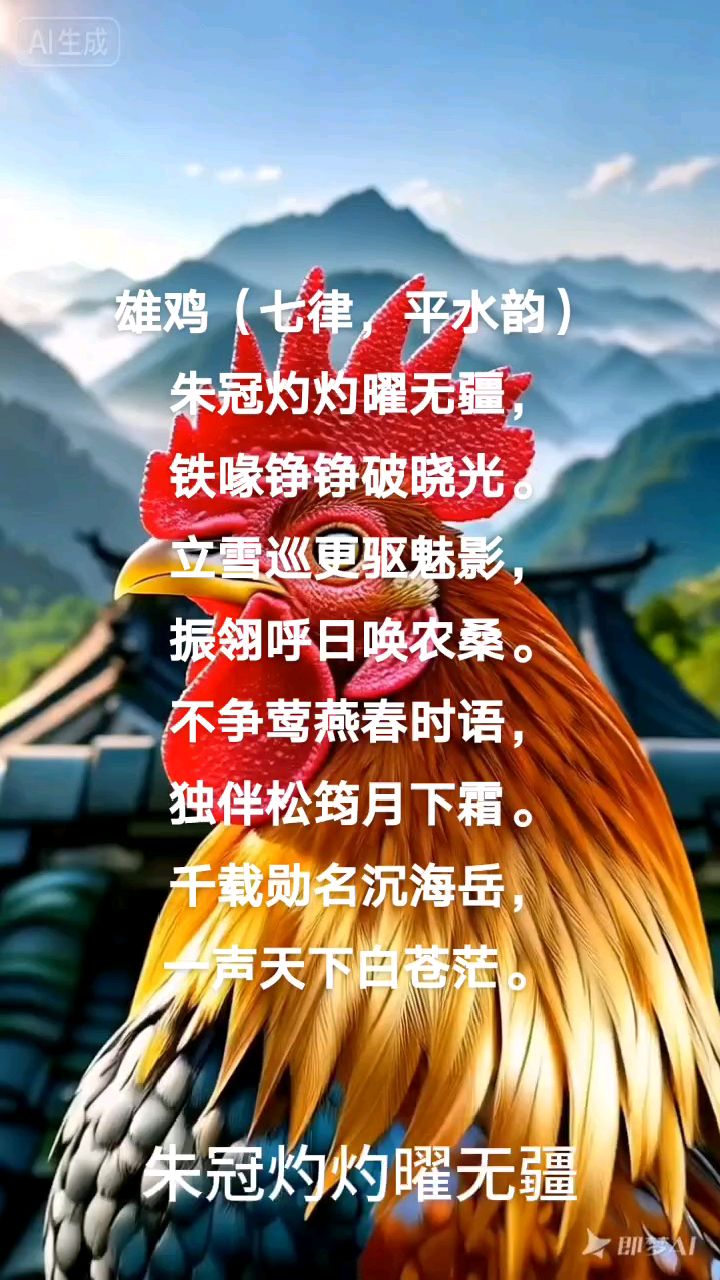 雄鸡(七律,平水韵)