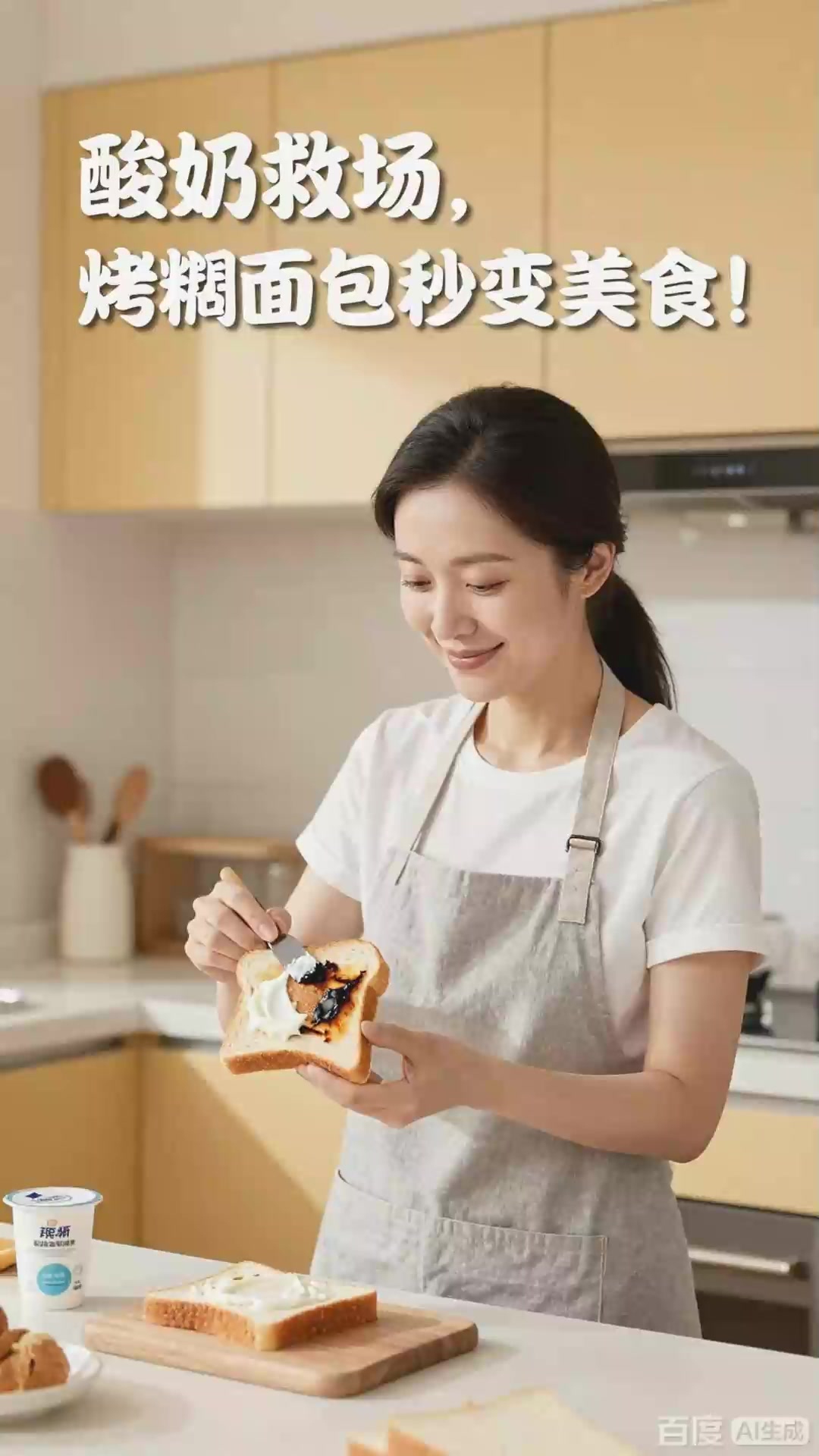 面包片烤糊了?刮掉焦黑抹酸奶。