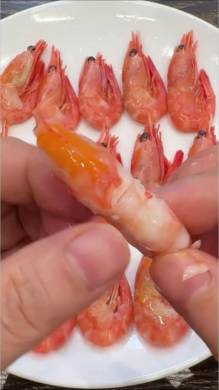 #冰虾#北极甜虾#头籽北极甜虾肥美的北极甜虾 剥开直接吃自带鲜甜