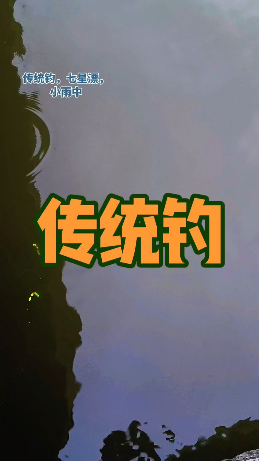 传统钓,七星漂,小雨中,独钓江湖行#传统钓#七星漂#钓鱼技巧
