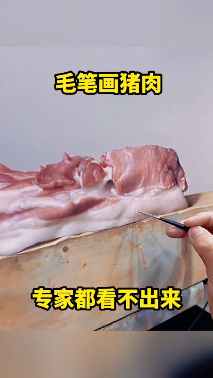 毛笔画猪肉，专家都看不出来。