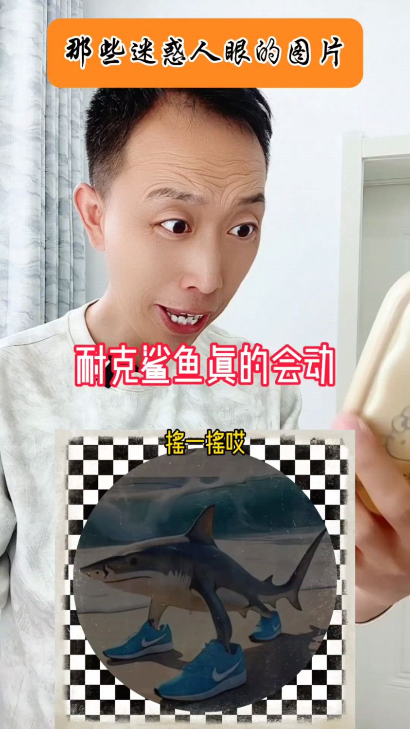 图中的鲨鱼真的会动哎!