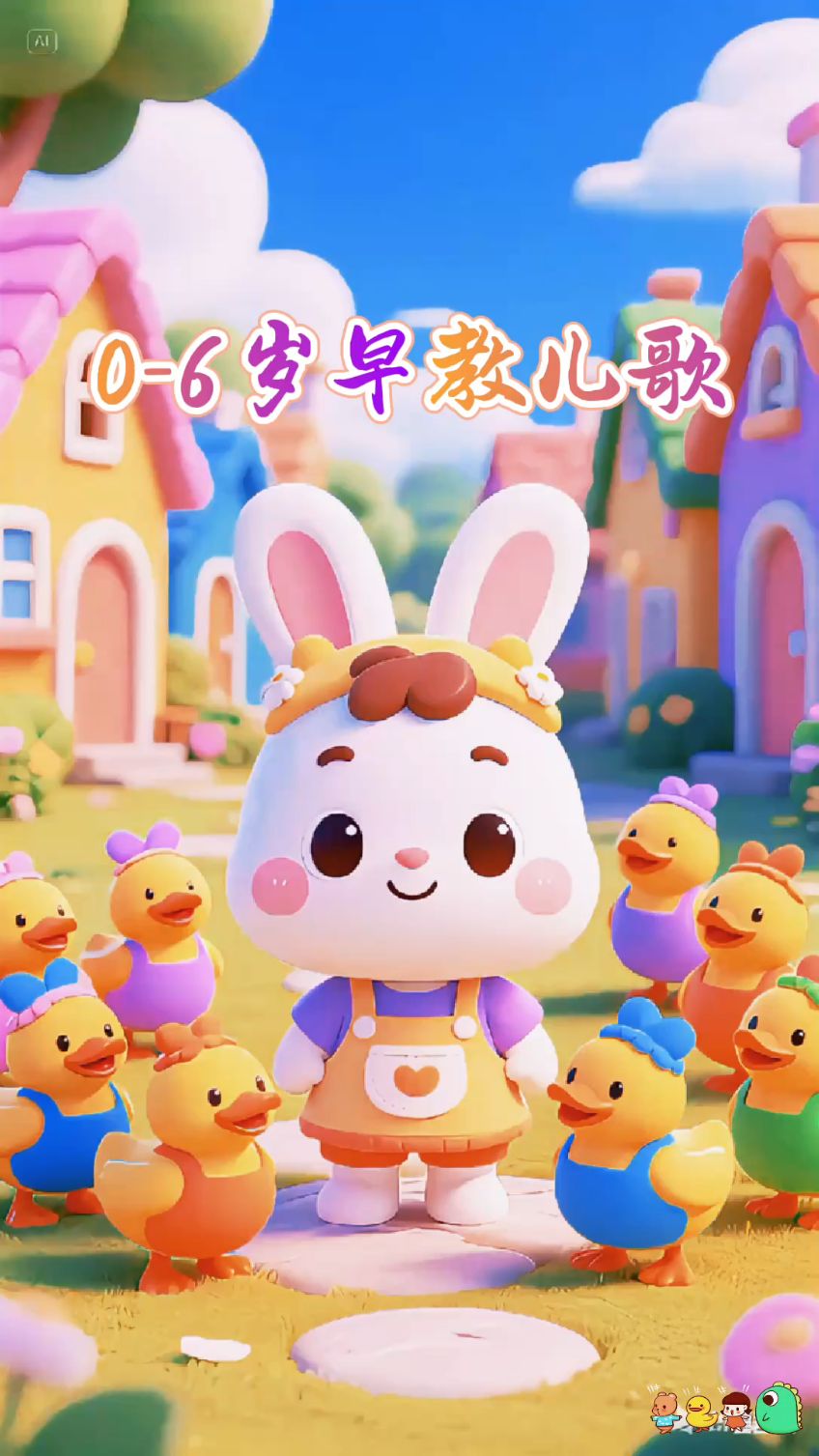 0到3岁儿童早教动画启蒙幼儿早教儿歌动画每天更新 来了一群小鸭子