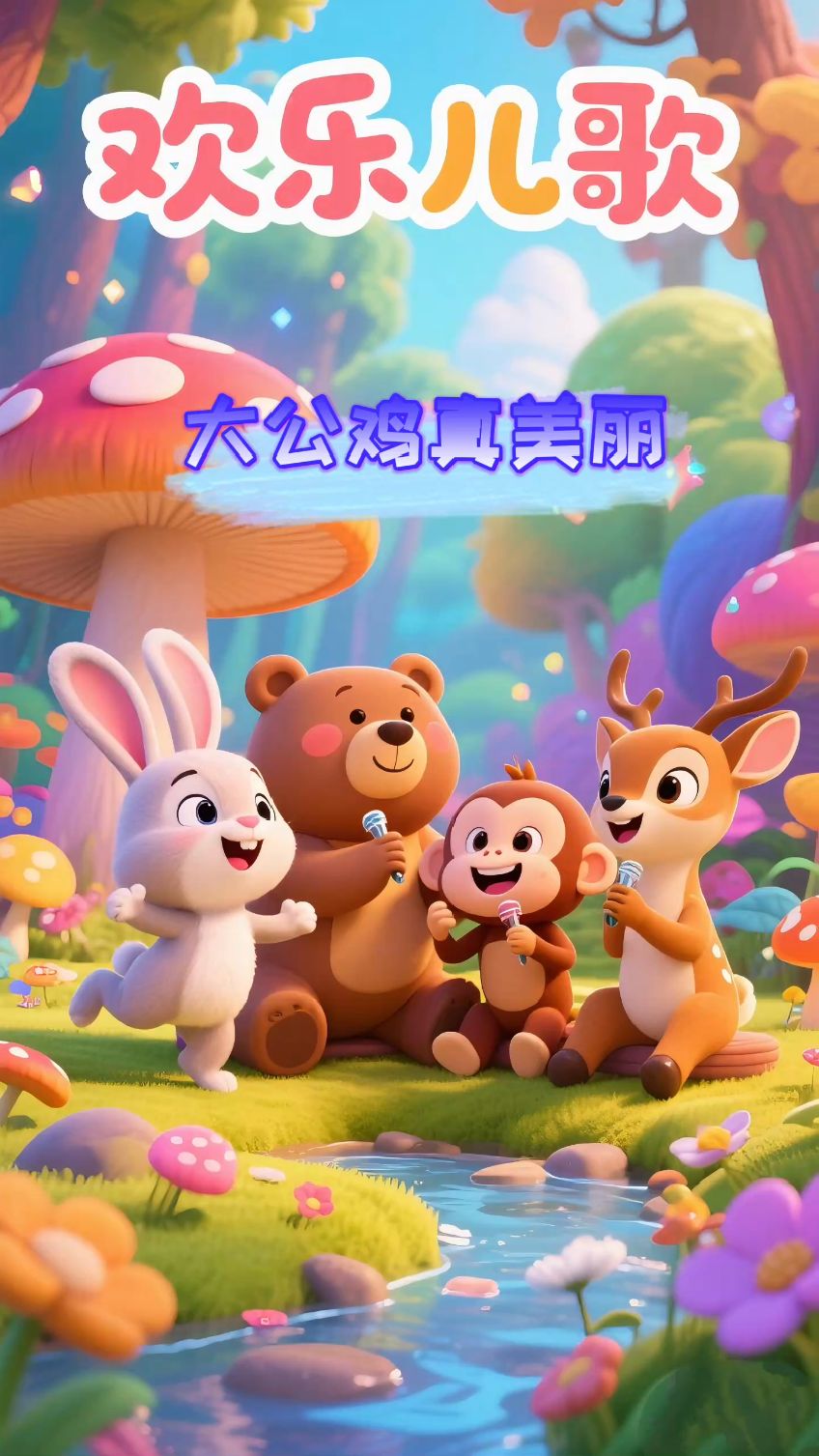 0-6岁早教儿歌,大公鸡真美丽 宝宝早儿童启蒙早教益智动画片