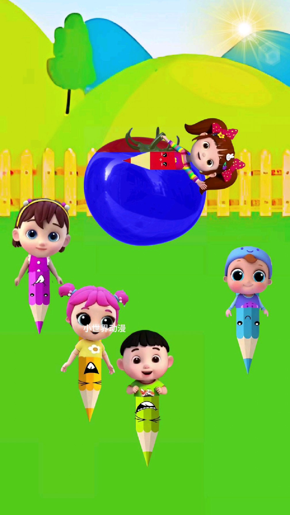 小朋友们给蔬菜涂颜色!