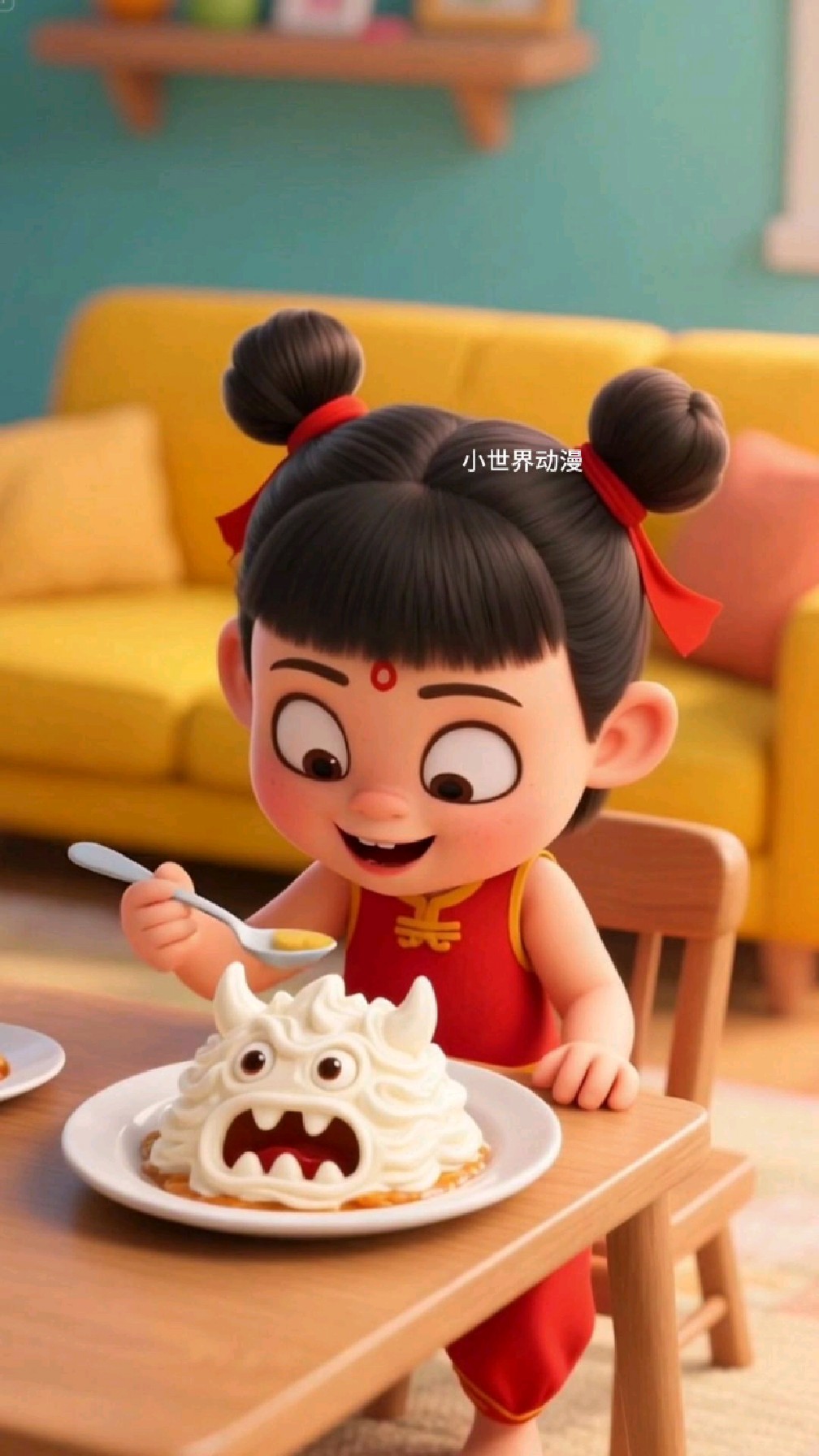 小哪吒的奶油小怪兽蛋糕!