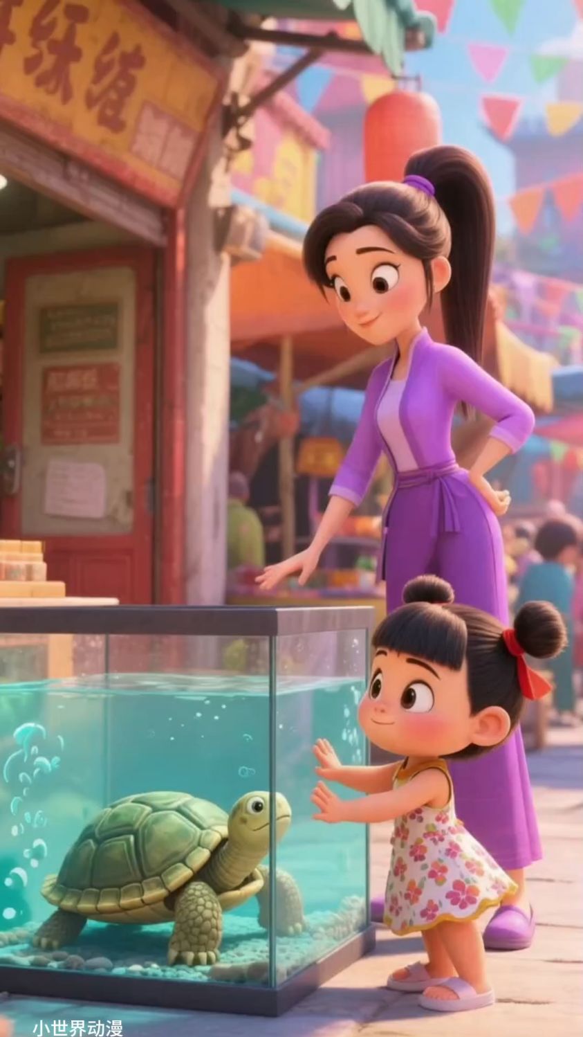 妈妈给小哪吒买了很多小金鱼!