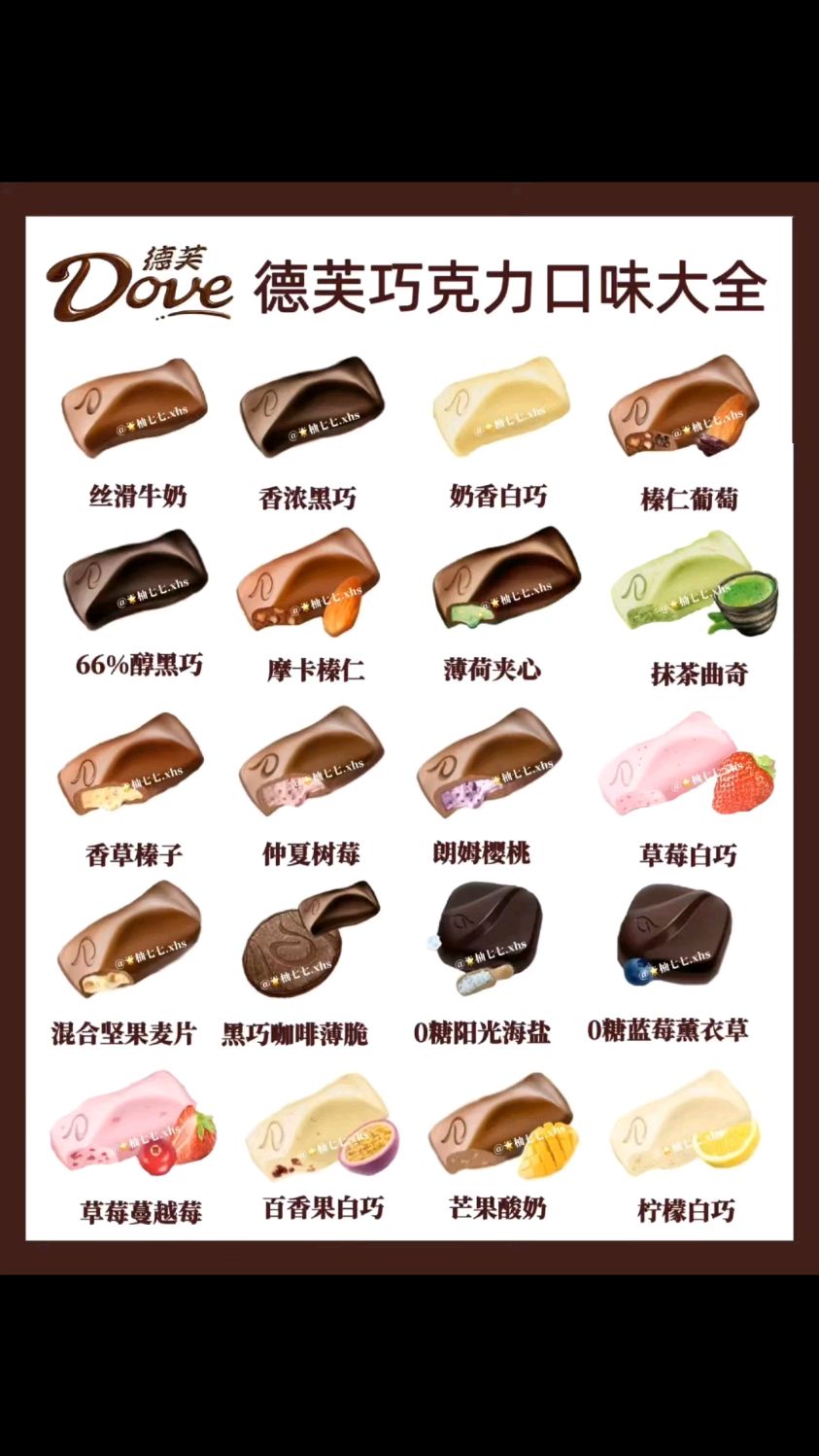德芙巧克力最全口味合集，你爱吃哪个口味？