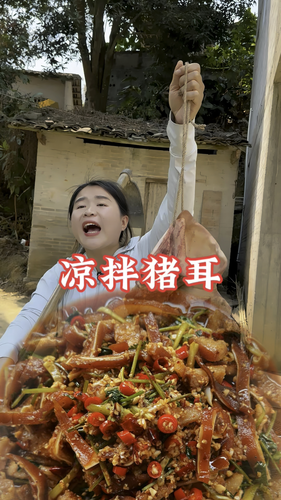 老婆做的凉拌猪耳朵香辣可口,看着就有食欲!