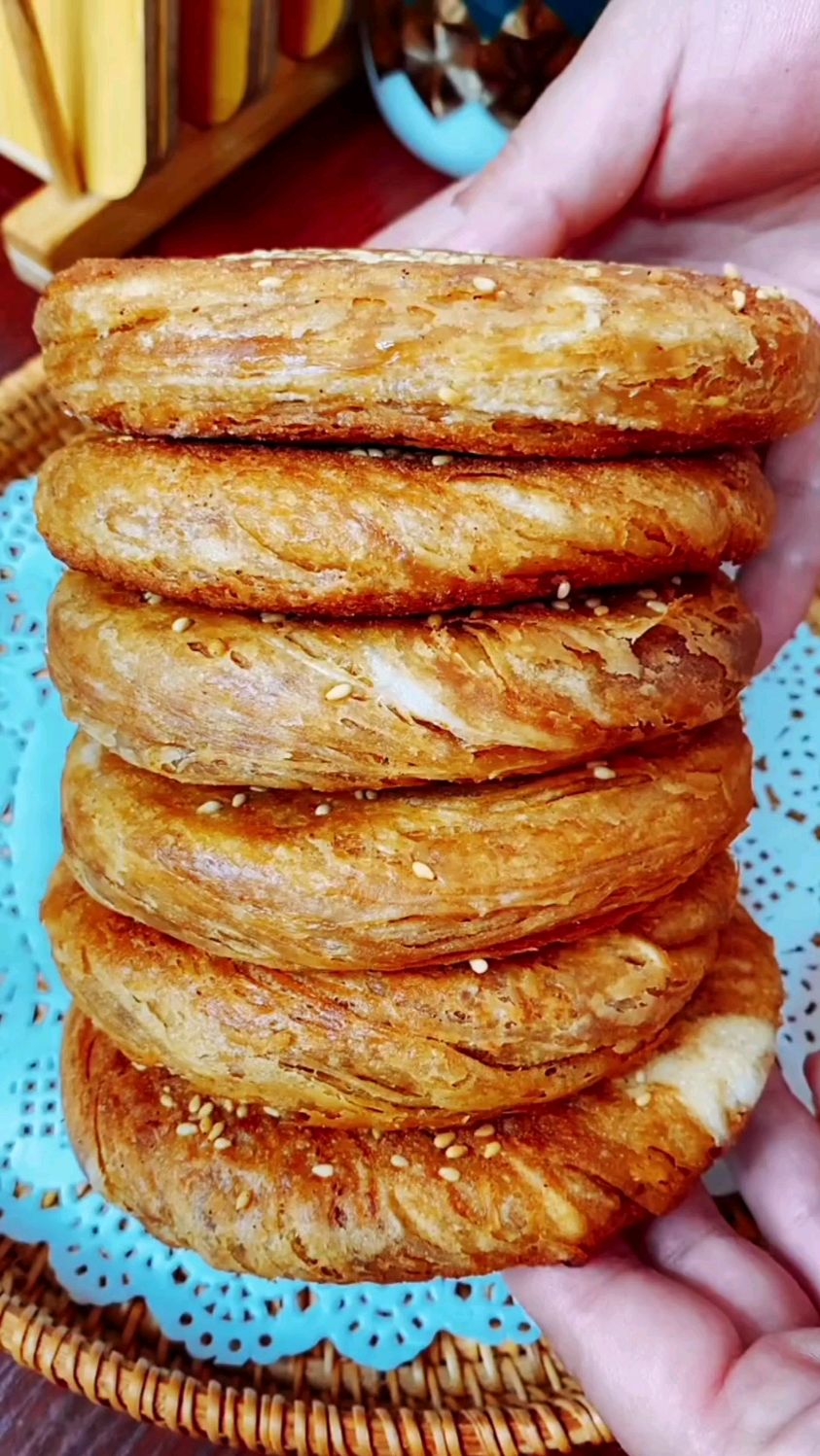 千层发面麻酱烧饼这样做可好吃了