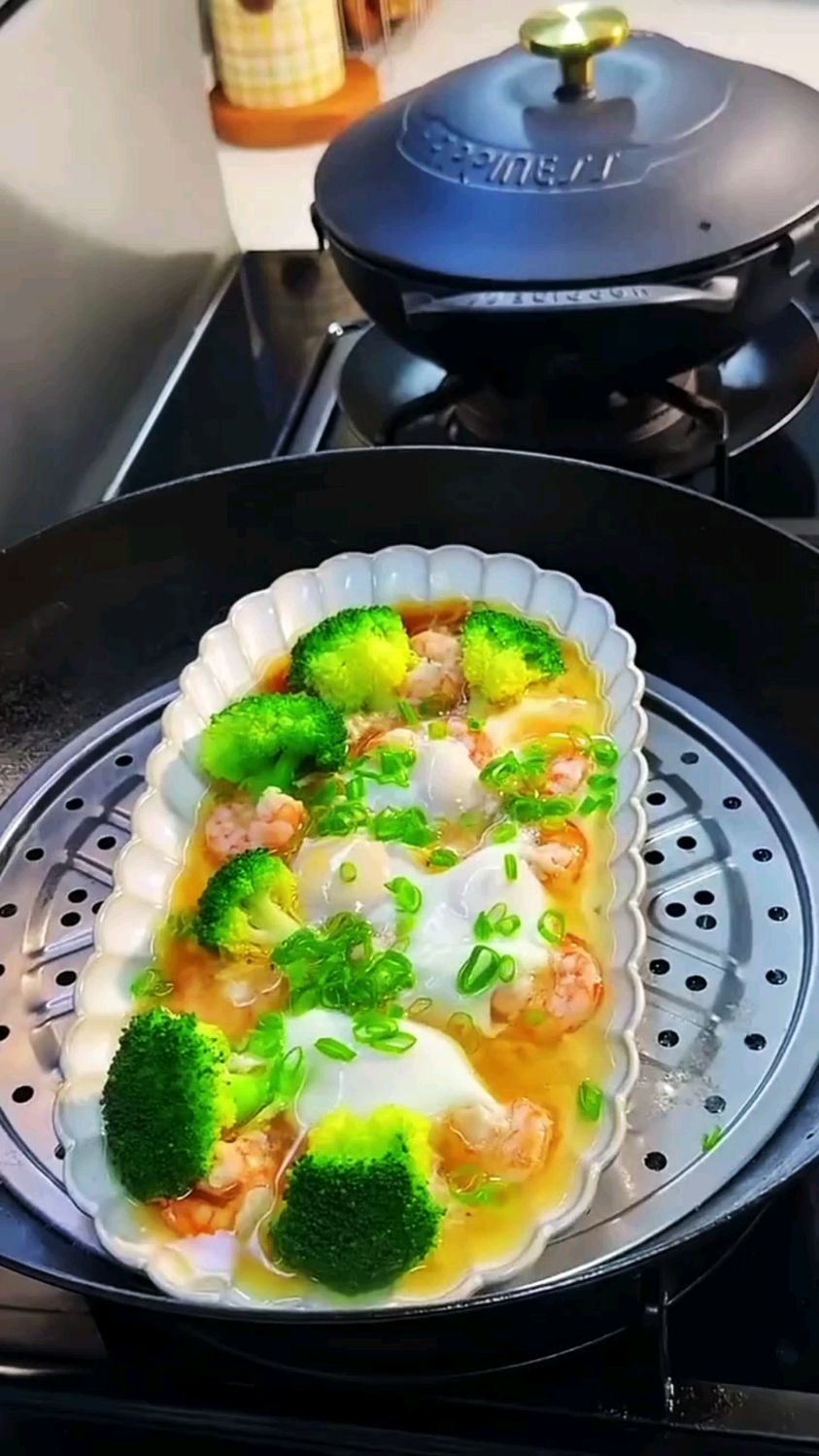 美食分享西兰花蒸蛋
