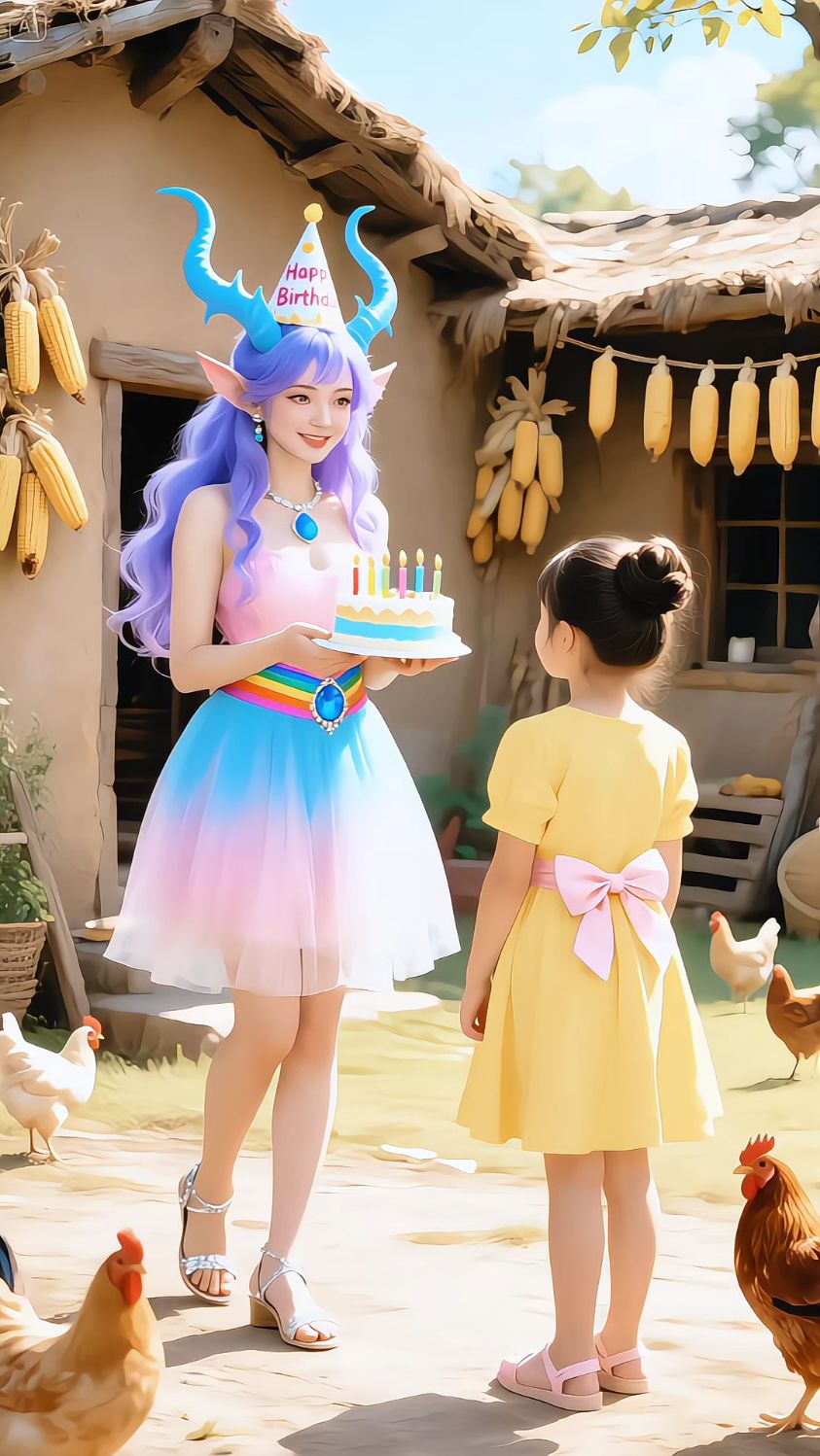 小宝贝,好润姑姑今天生日,陪姑姑吃个生日蛋糕吧,