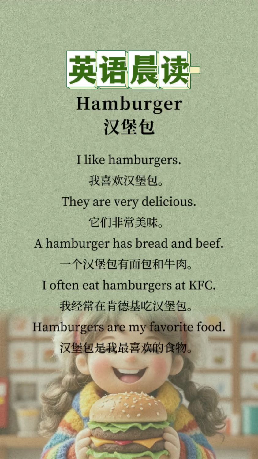 [每日英语短文听读]汉堡包