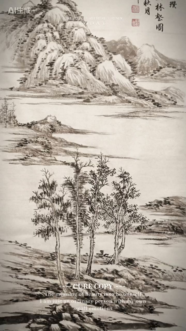 学习山水画:临习倪瓒《虞山林壑图》