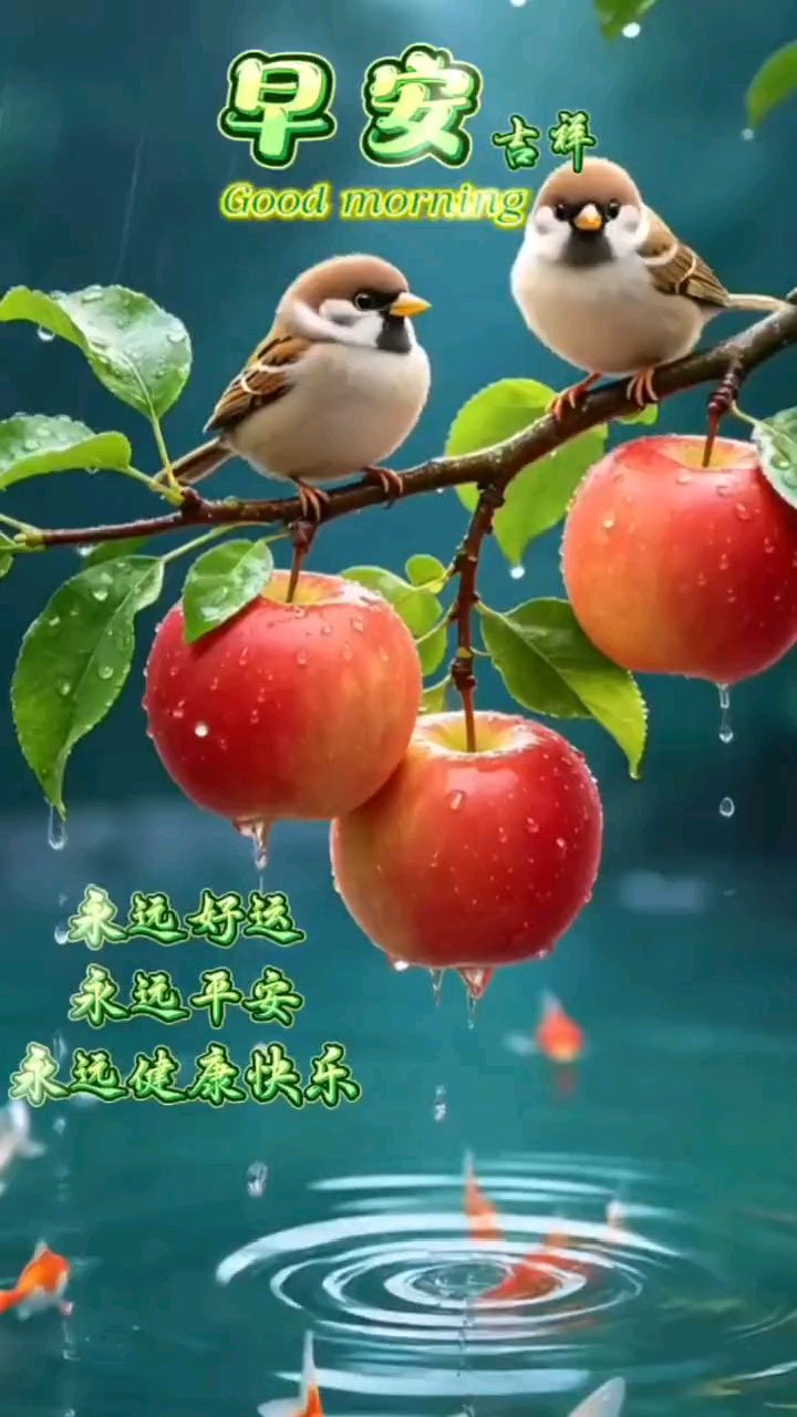 90%的人没看懂!雀栖红果锦鲤逐水,藏着清晨里的吉祥深意!