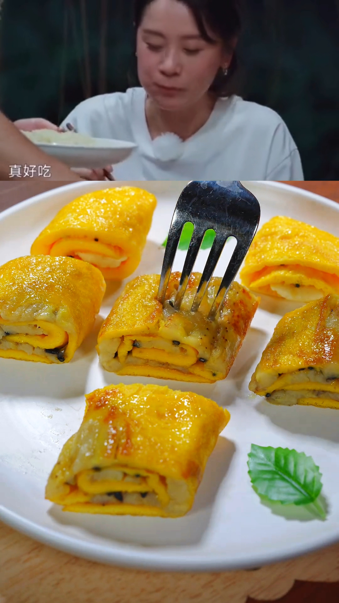 早餐用一根香蕉给孩子做了香蕉鸡蛋卷，软糯香甜，营养又好吃