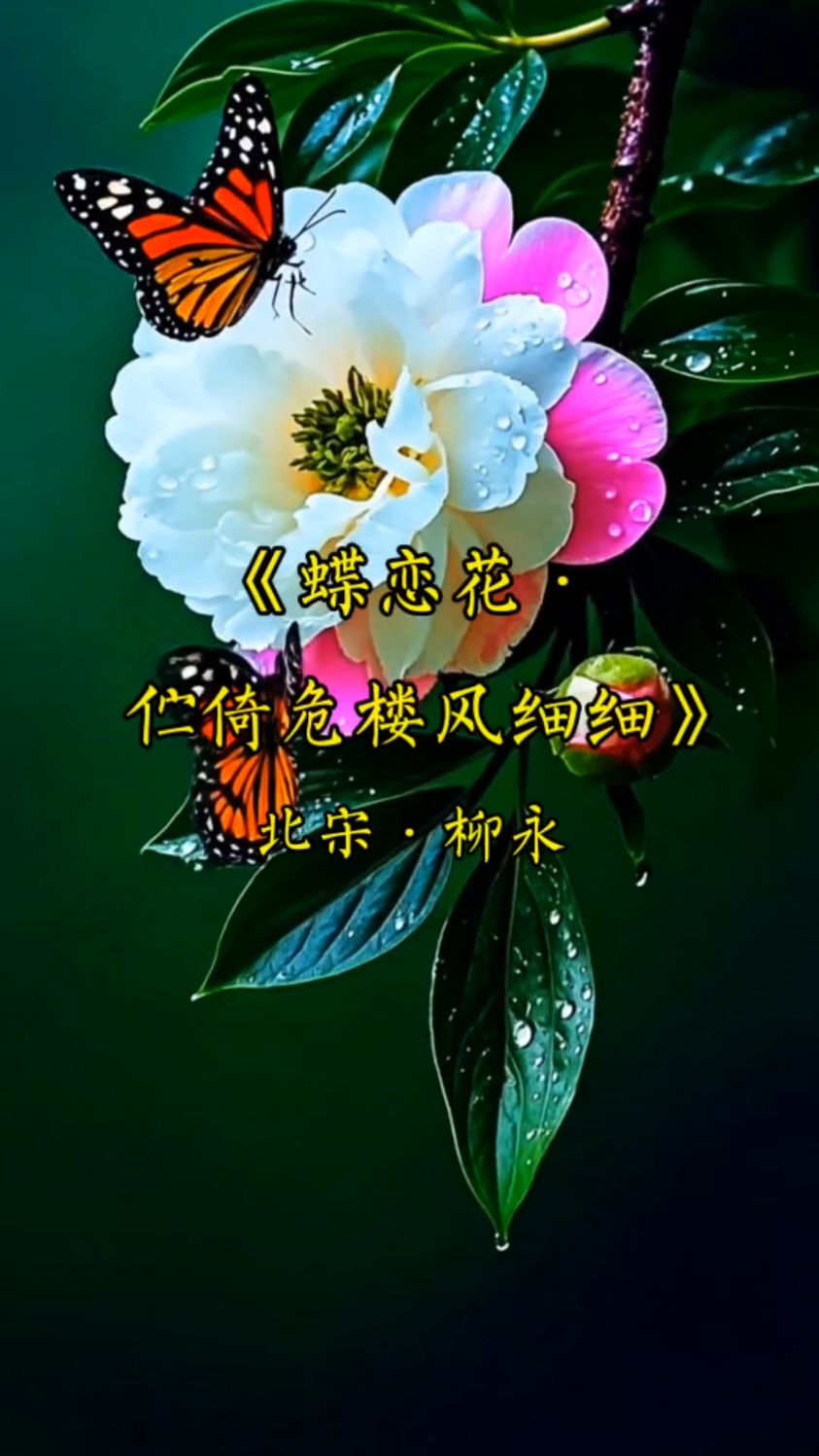 唯美古诗词欣赏 《蝶恋花·伫倚危楼风细细》宋·刘永