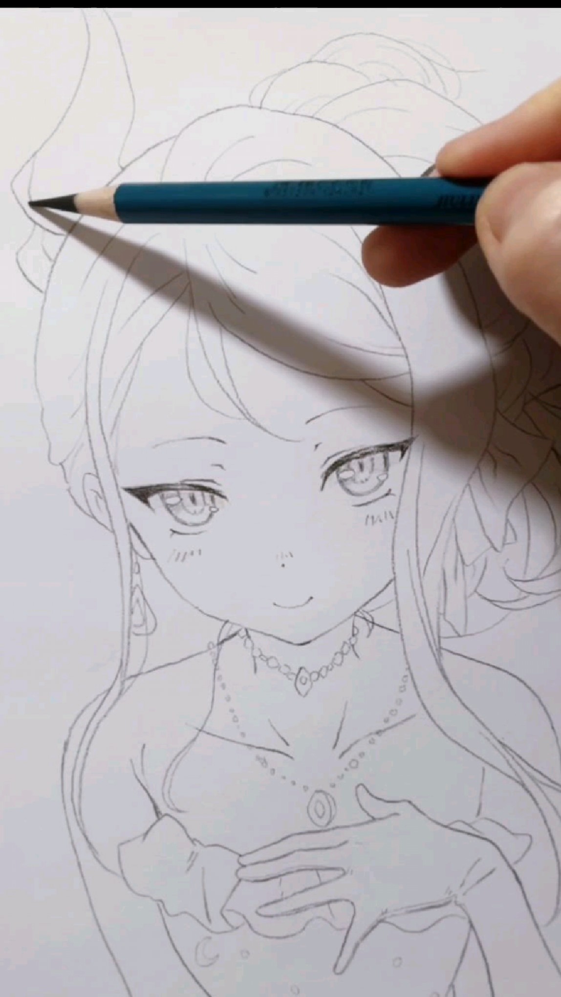 手绘动漫美女第四弹#铅笔画#绘画 #动漫#手绘