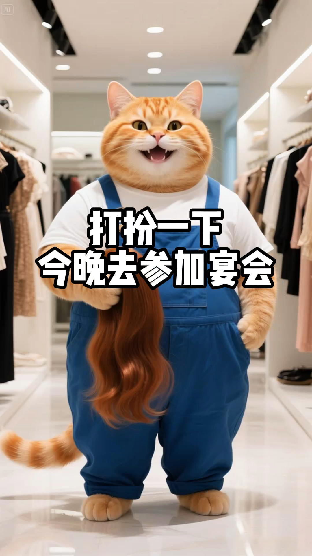 大橘穿上次的鳄鱼连衣裙，去参加宴会～