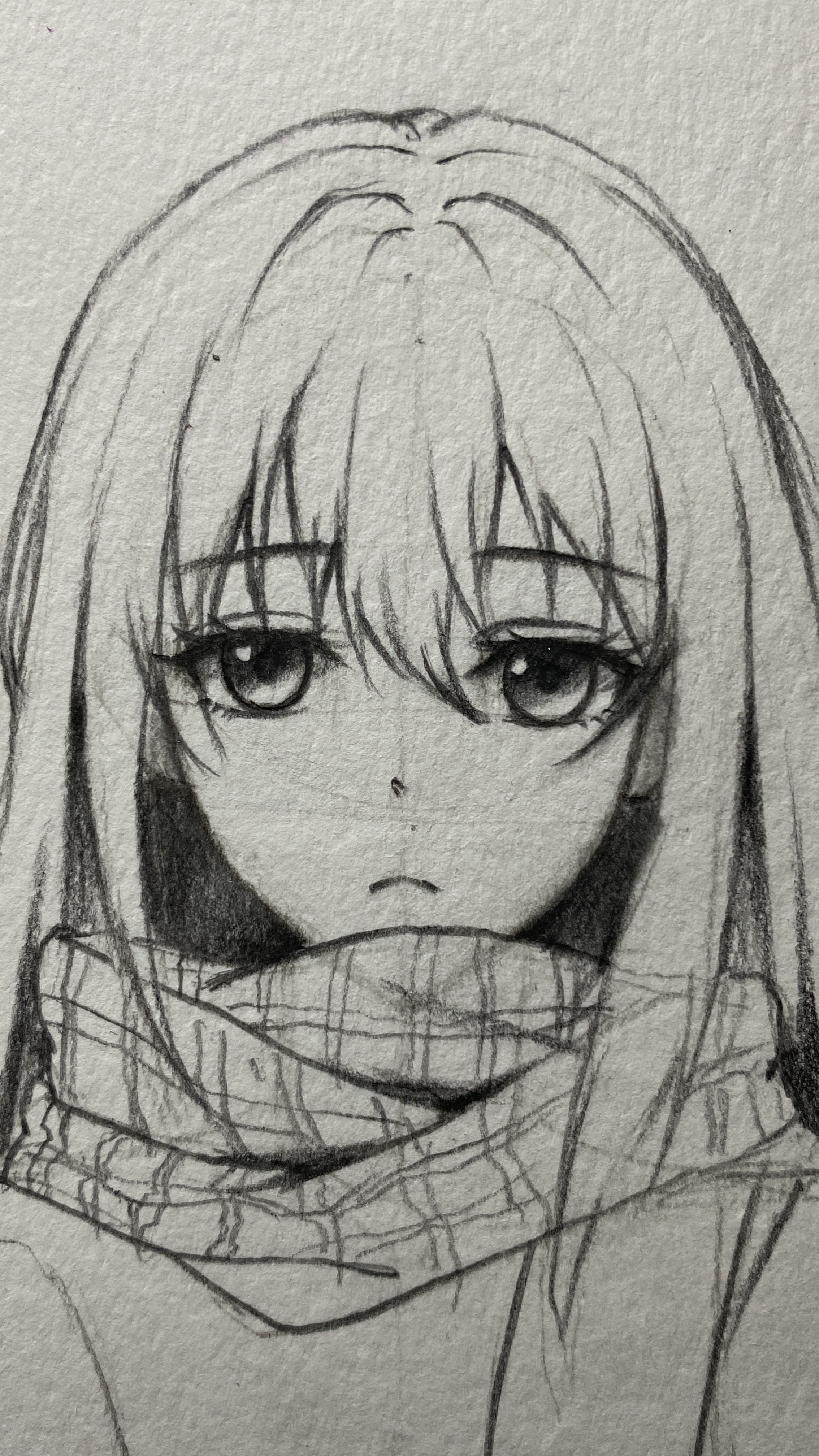 简单几步学会画画起稿,冬天动漫里的女生