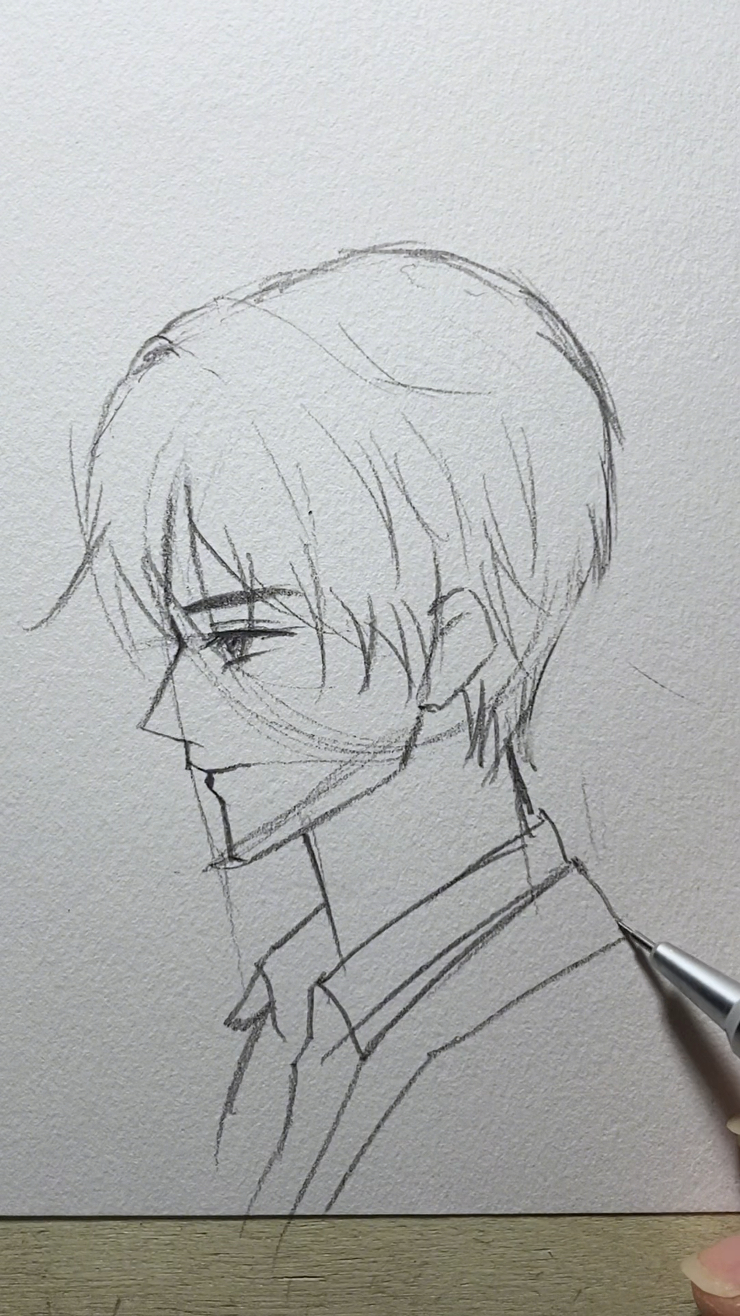 动漫男生侧脸画法教程