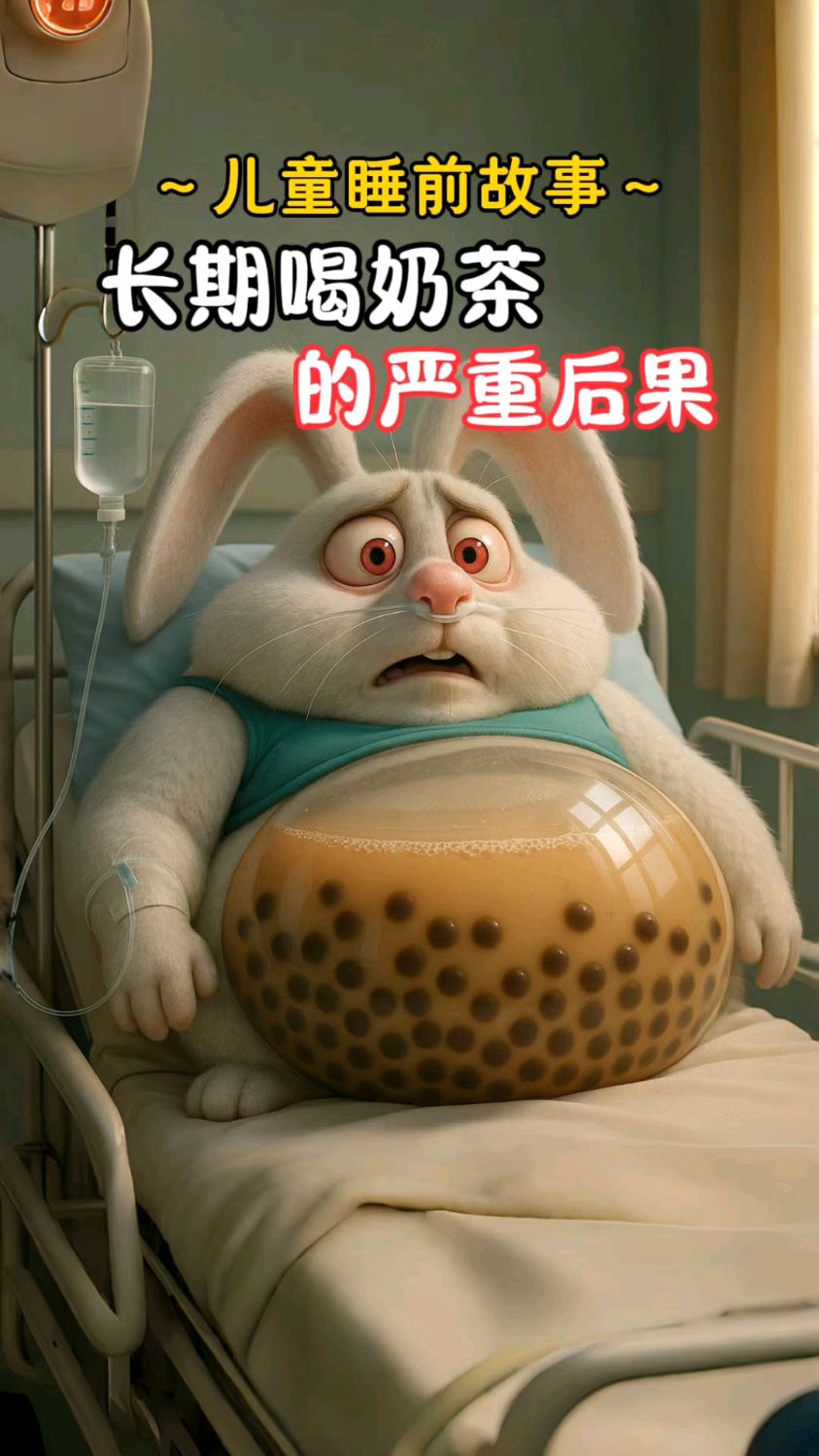 儿童睡前故事《长期喝奶茶的严重后果》