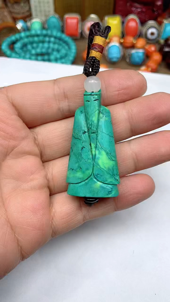 绿松石菜籽黄，翁仲，息灾纳福保平安！