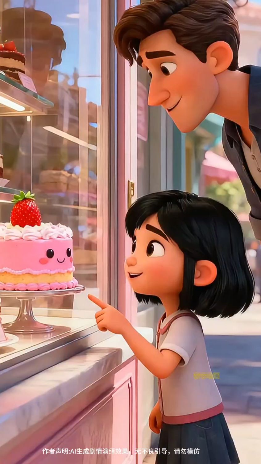 和爸爸一起选蛋糕的搞笑日常