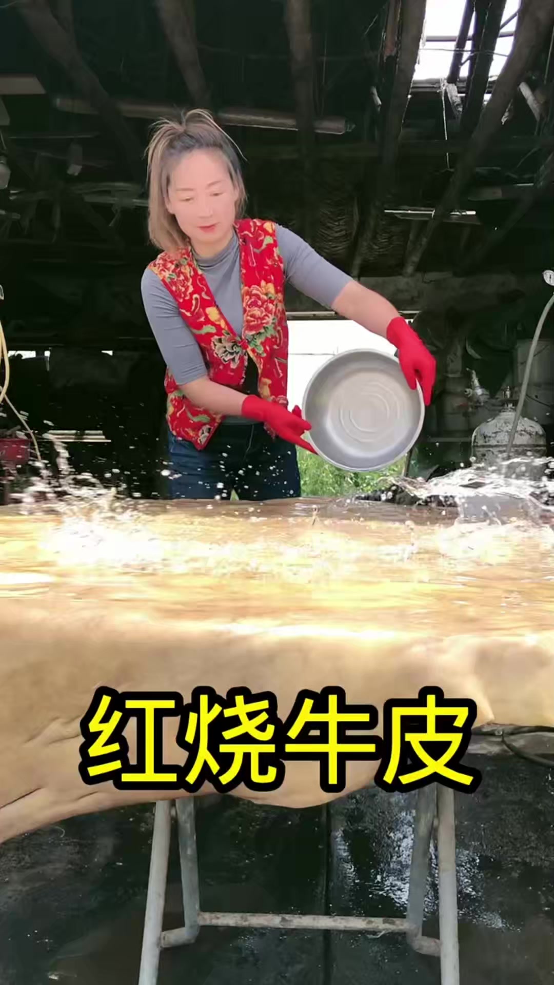 今天捡到了牛皮，做红烧牛皮