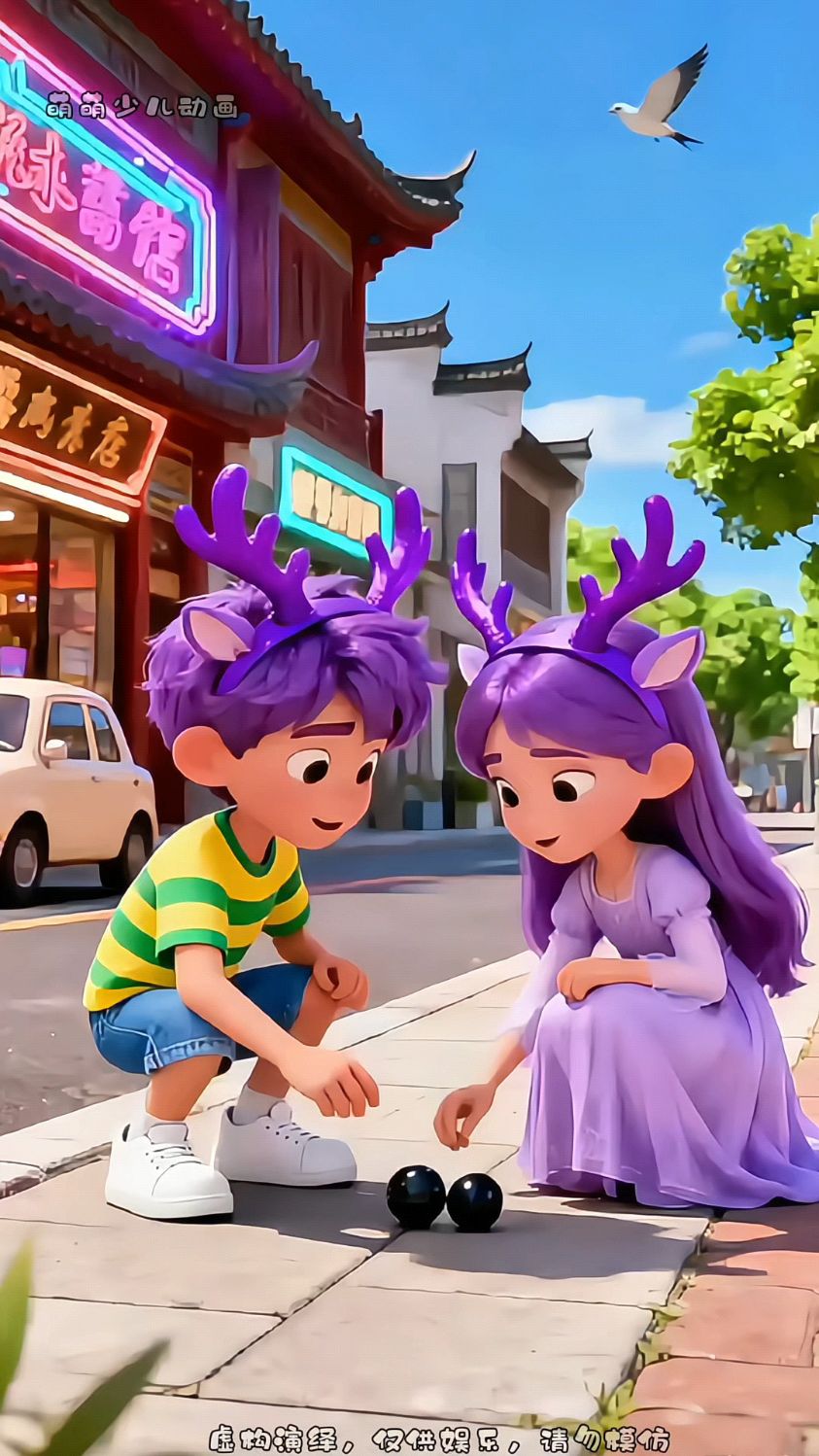 地上的黑珍珠，原来是羊屎球#动画片 #儿童动画 #动画视频