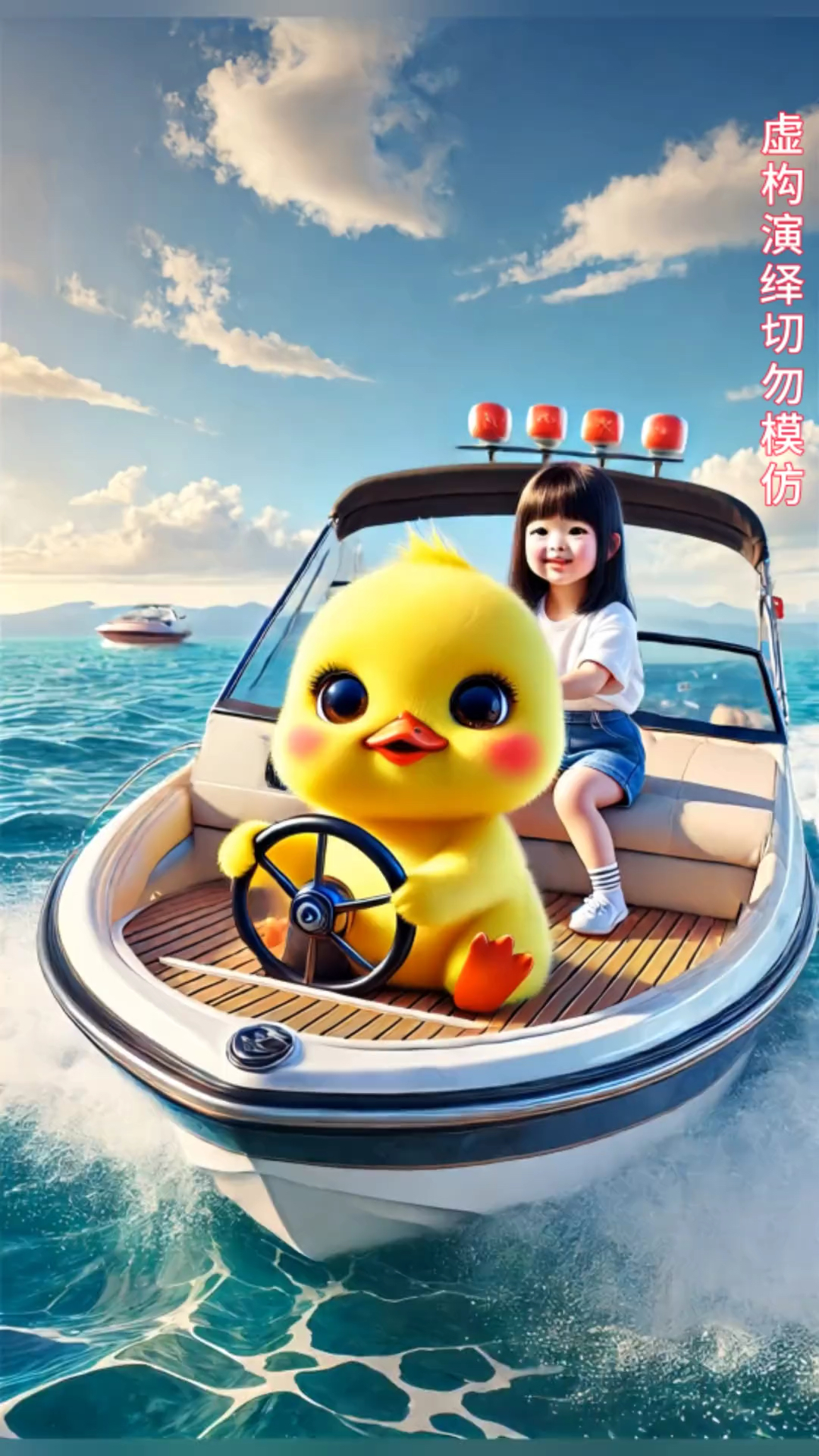 小黄鸭和女孩出门游玩的故事