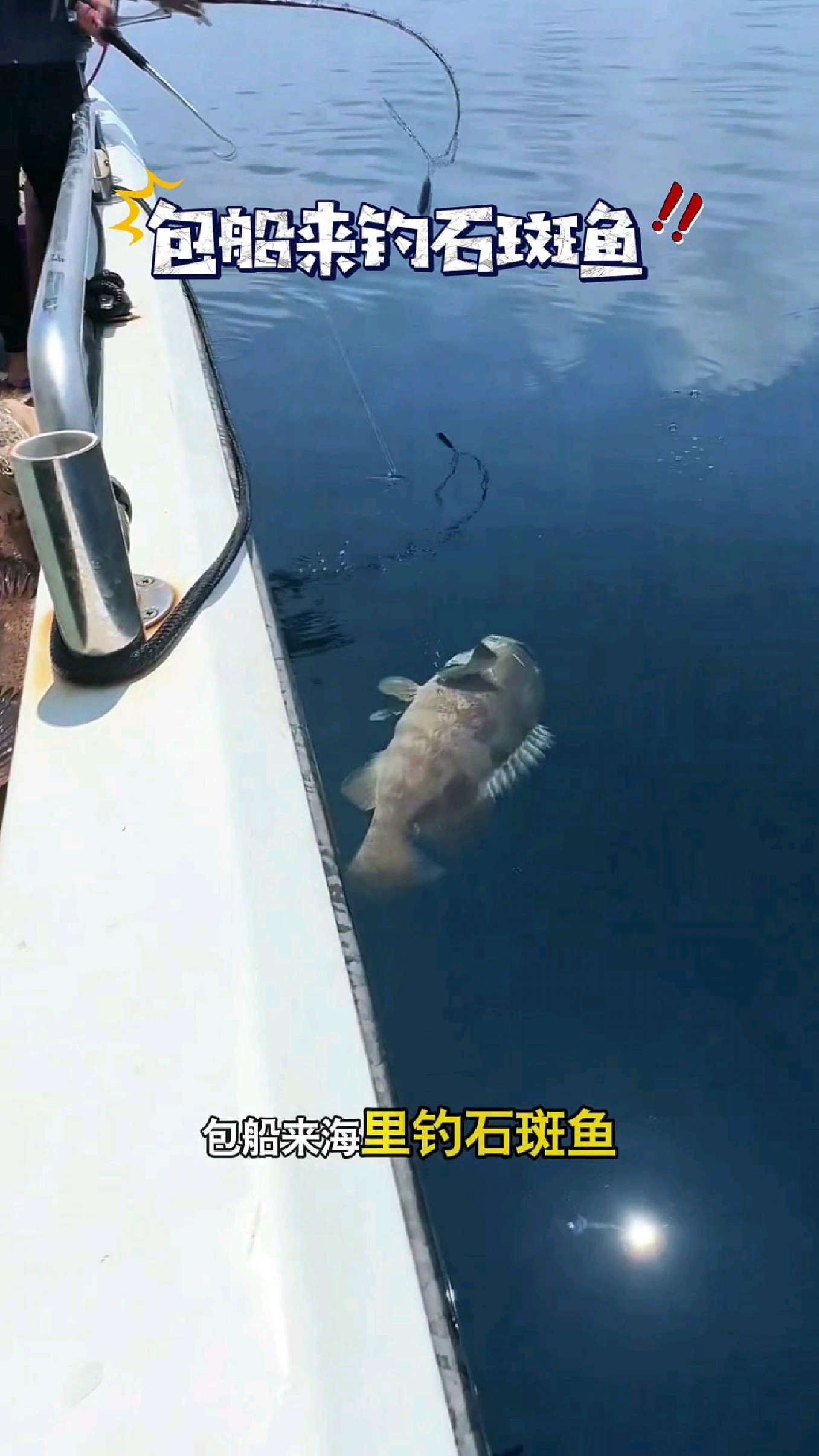 包船来海里钓石斑鱼,这海里的鱼就是猛啊 #我的钓鱼日记