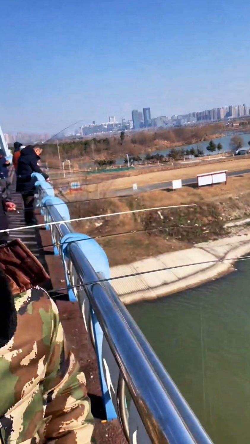 聪明的钓鱼人,就把鱼竿架在桥上#我的钓鱼日记