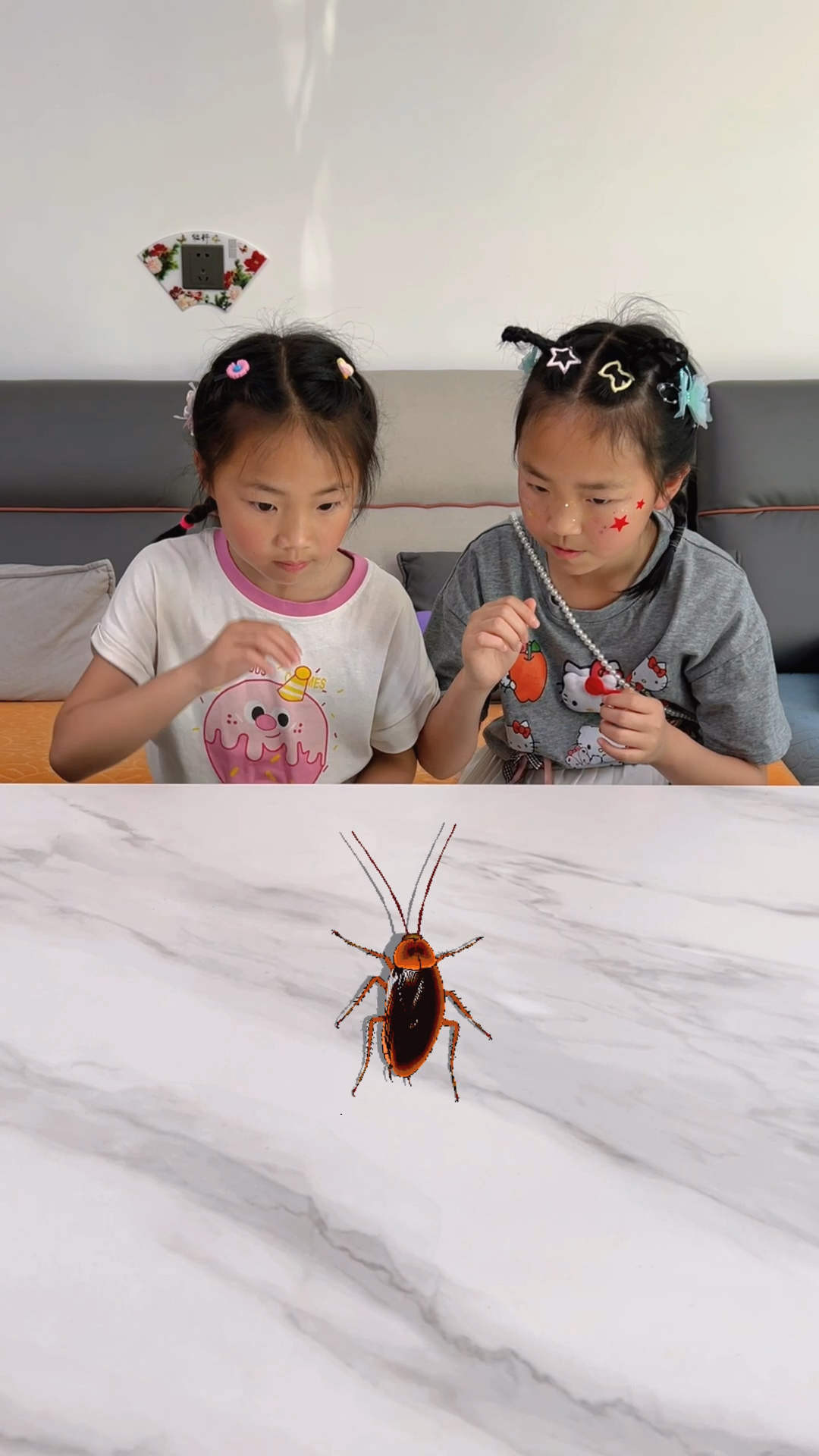 姐姐居然吃到虫子了