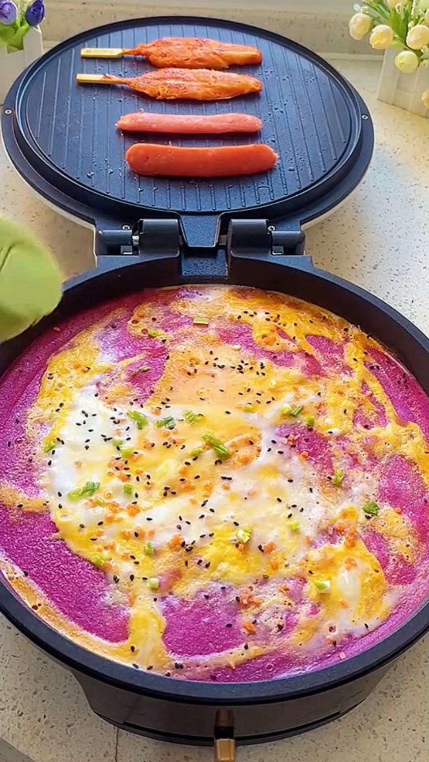 彩色煎饼果子的制作过程