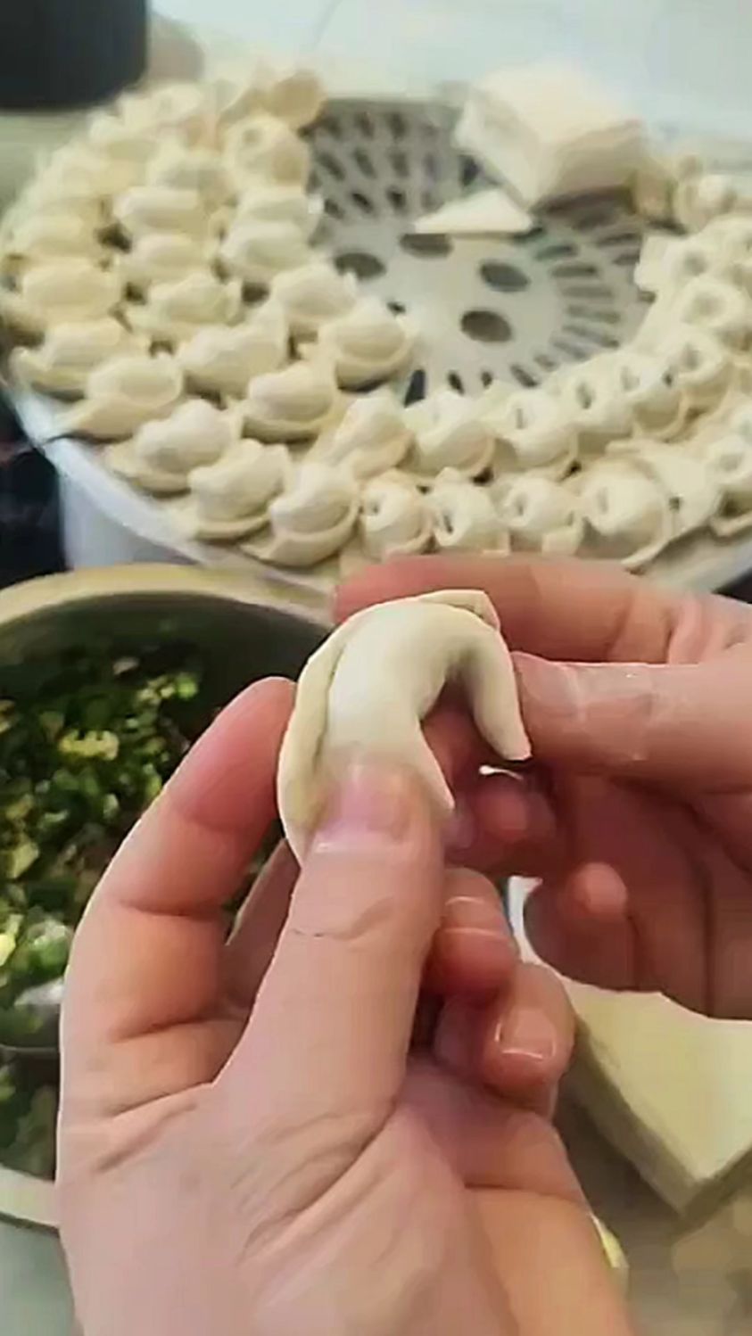 素馅馄饨的不一样包法