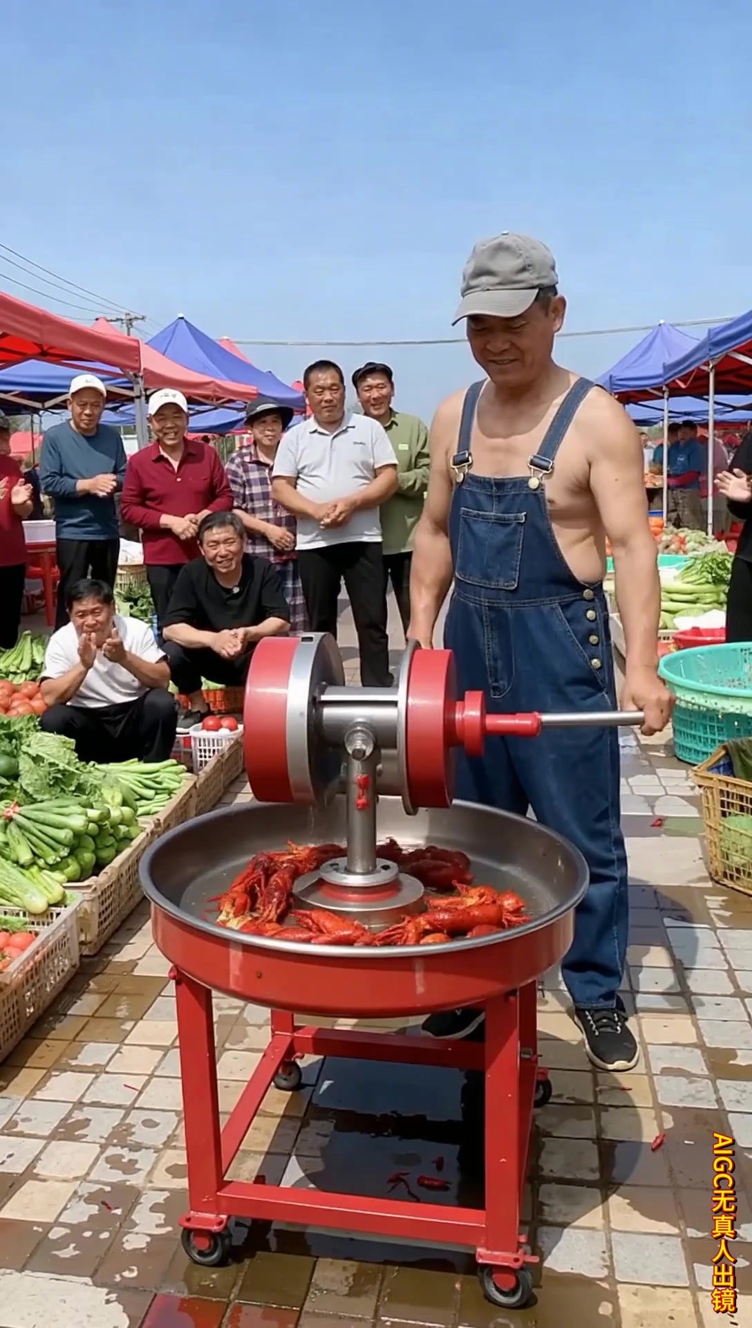 菜市场惊现改装神器,爆米花机崩出麻辣小龙虾,围观村民都馋哭了
