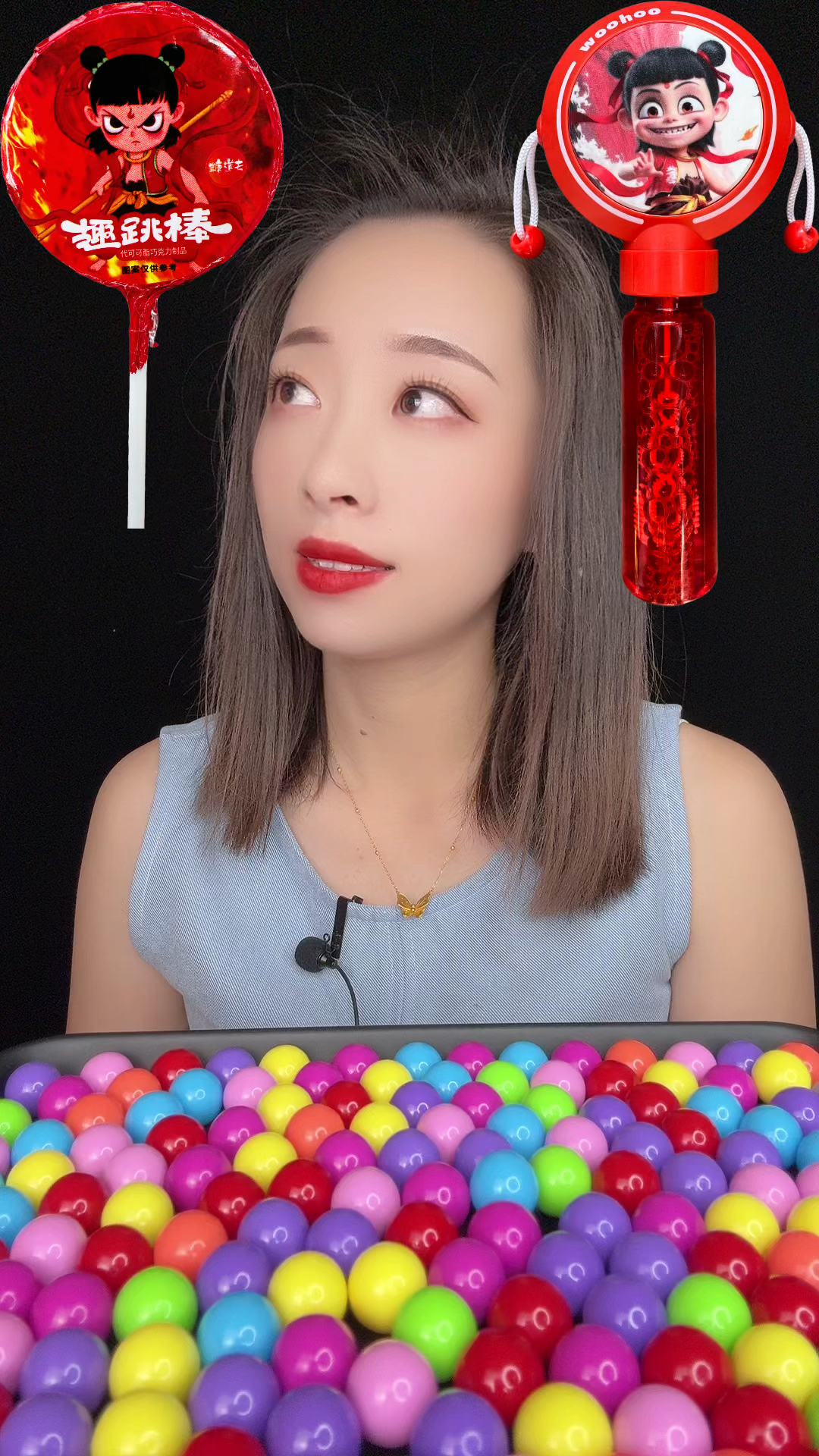 拿着吹泡泡,我喜欢巧克力