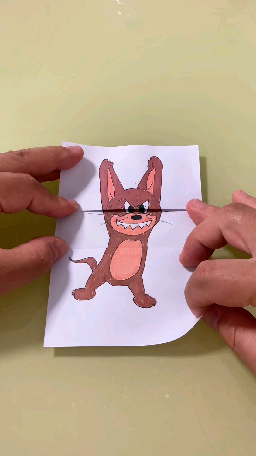 杰瑞长大了哈哈哈#折纸 #水彩画#猫和老鼠