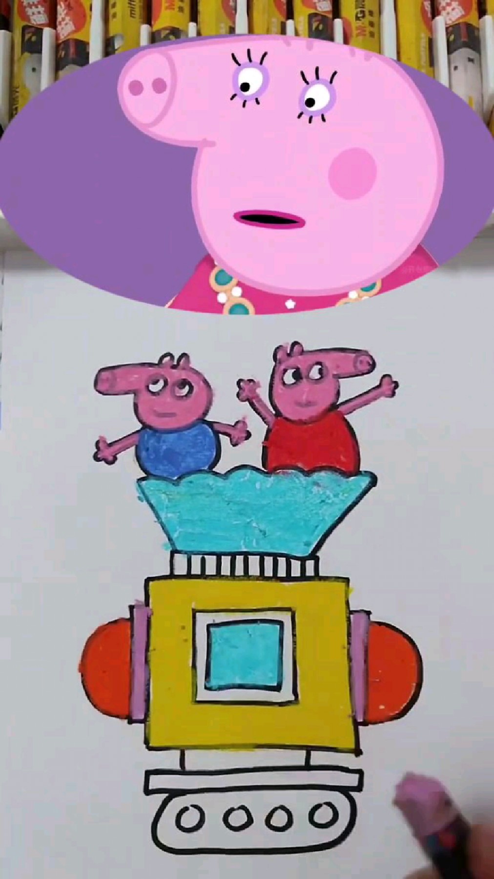 手绘简笔画小猪乔治