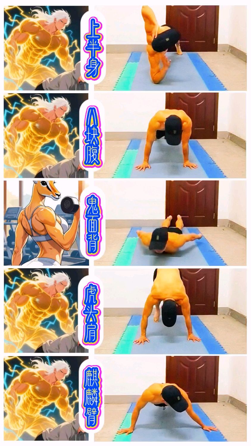 五个动作,锻炼上半身肌肉力量,练出好身材