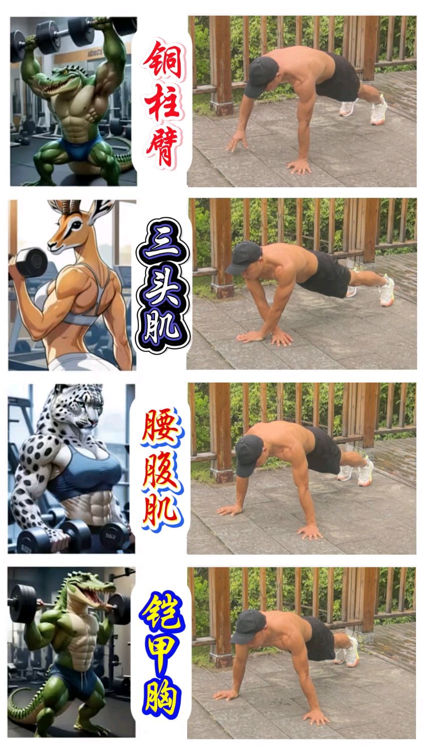 四个动作锻炼上半身肌肉,练出腹肌马甲线