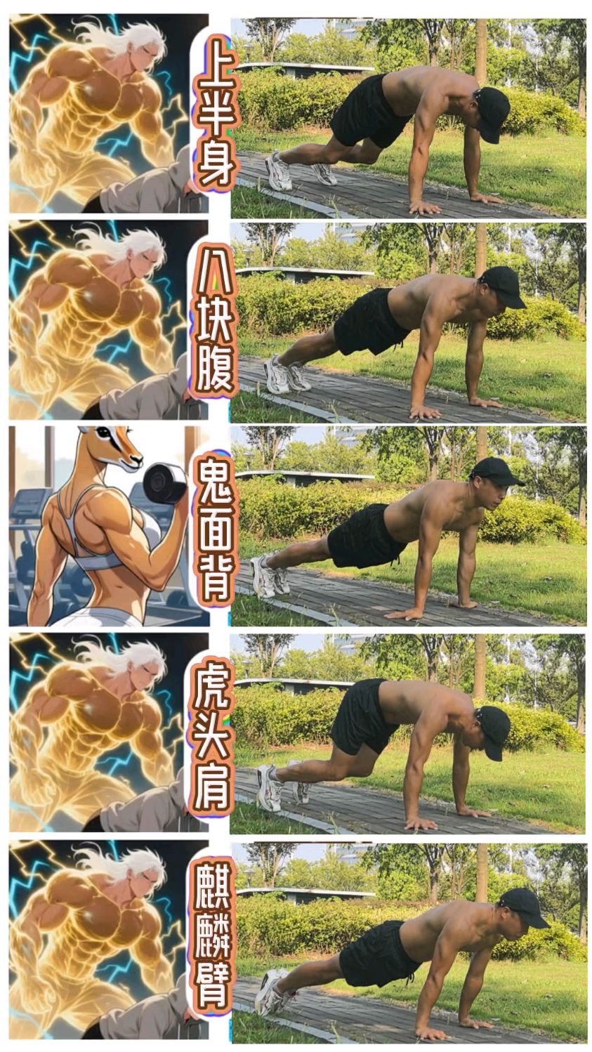 五个动作,打造上半身肌肉