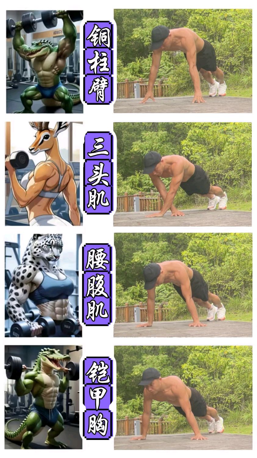 四个动作锻炼上半身肌肉,练出腹肌马甲线